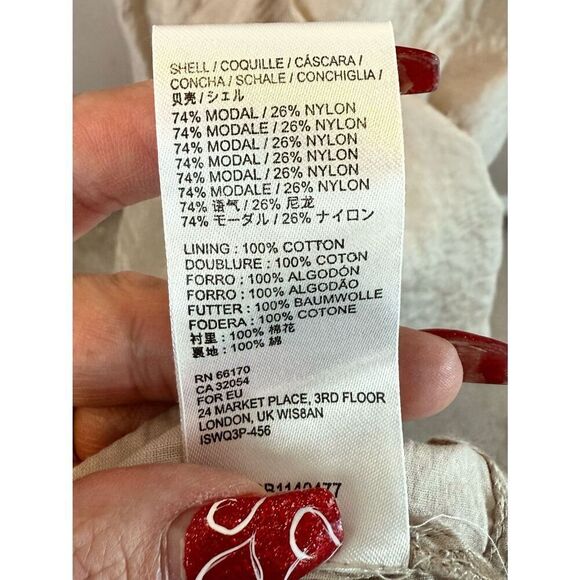 Free People Frankie Pintuck Beige Ruffle Maxi Dress with Pockets Women’s Large - Picture 9 of 15